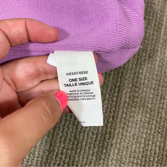 NEW North Face Infant Reversible Beanie & Mitten Set - Orchid Purple - Picture 4 of 8